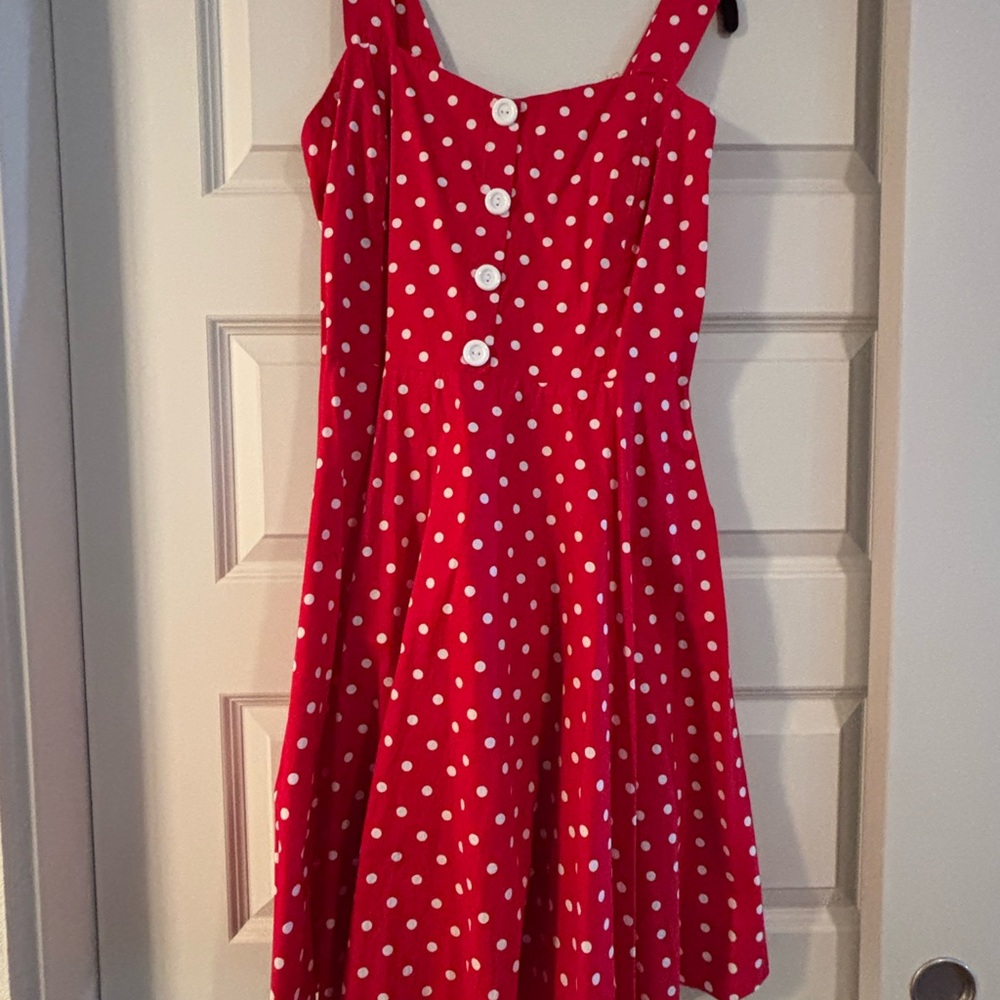 Red White Polka Dot Dress Vintage inspired